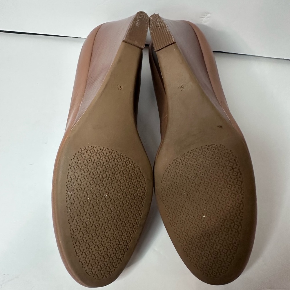 Tory Burch Women's Brown Leather Wedges Sz.8.5 - Picture 6 of 9